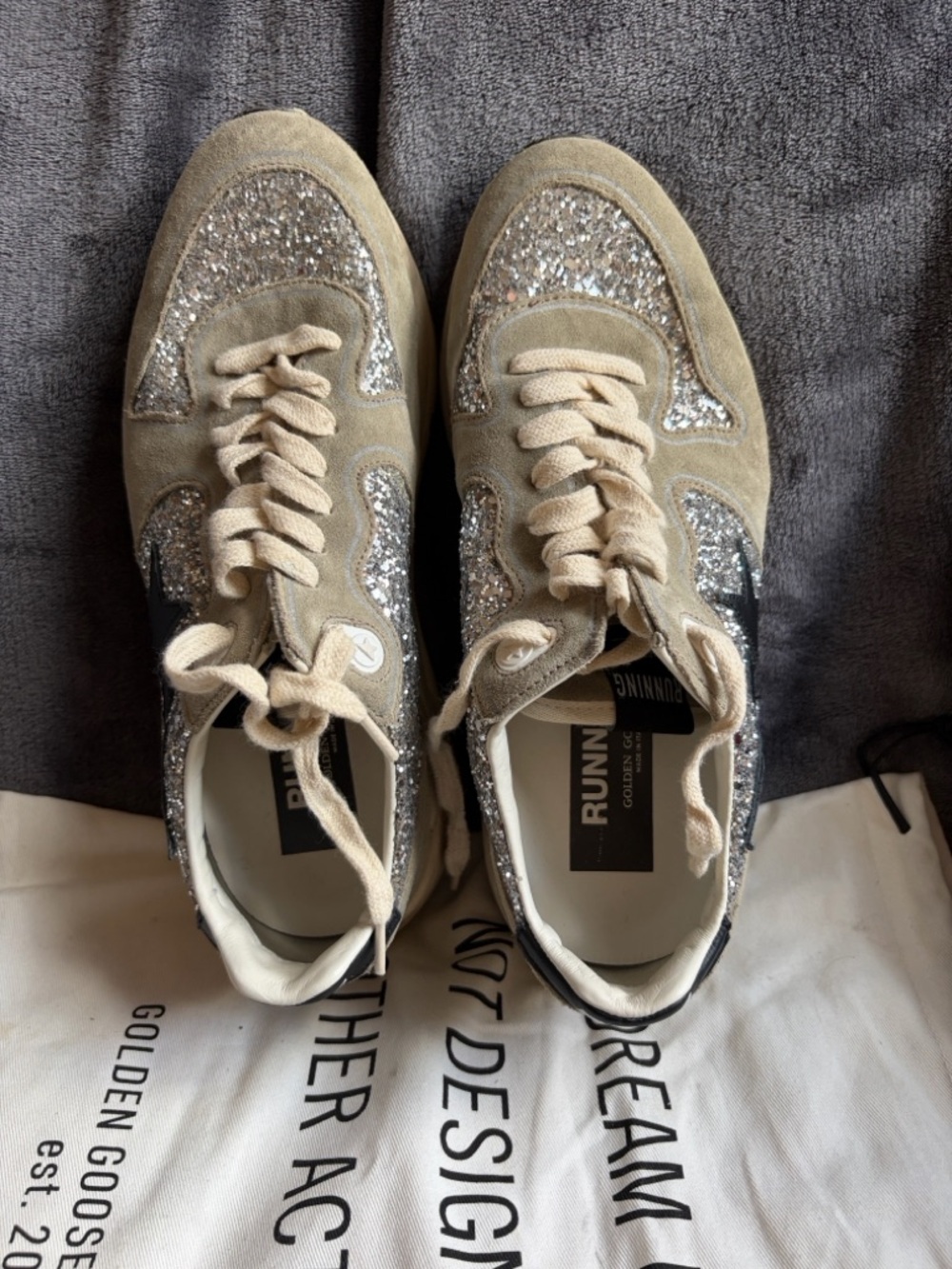 Golden Goose running soles with silver sparkles and dove grey - Picture 11 of 12